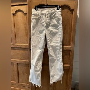 MOTHER jeans, off white cropped , size 27!